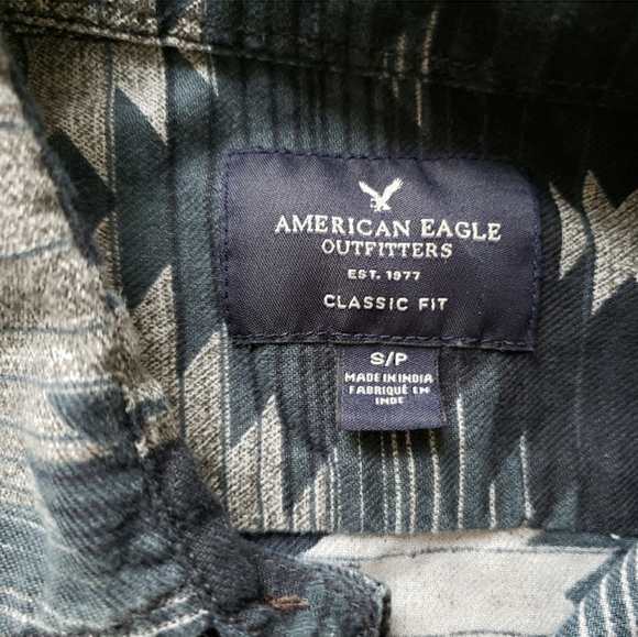 Mens AEO Southwestern Long Sleeve Button Down Shirt - Picture 3 of 3